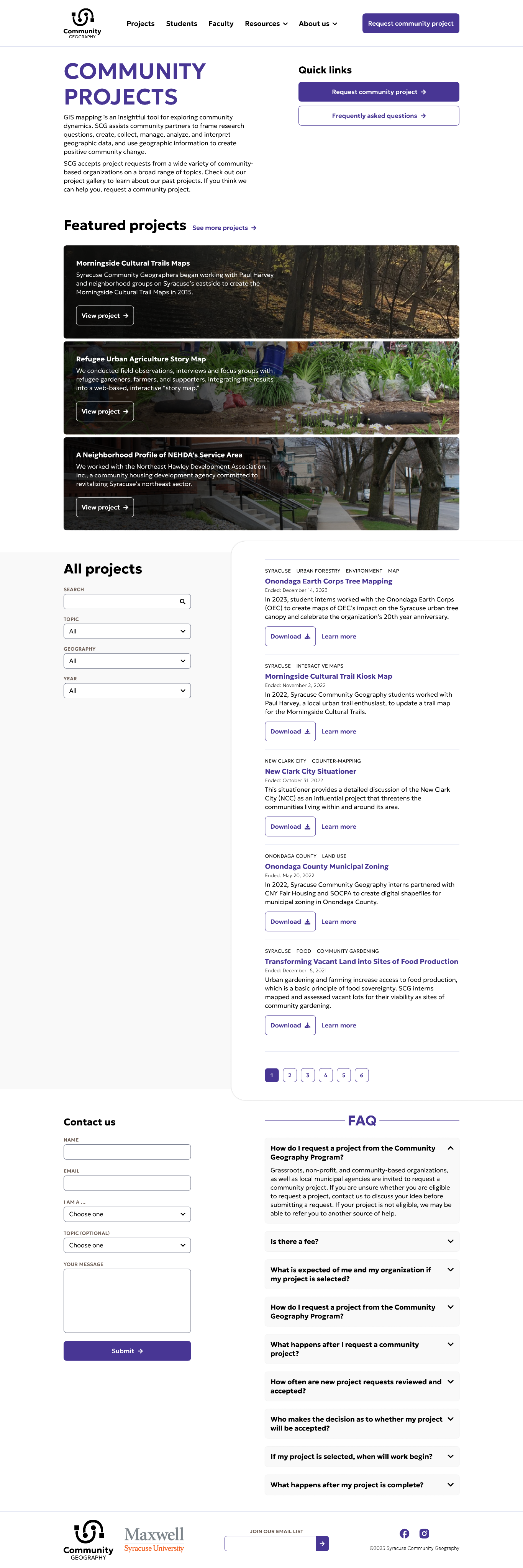 Community projects page